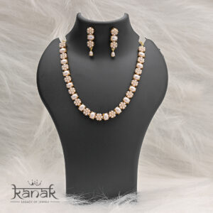 “elevate your elegance: 24k gold plated floral set with pearls & stones”
