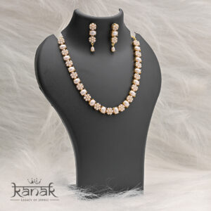 “elevate your elegance: 24k gold plated floral set with pearls & stones”