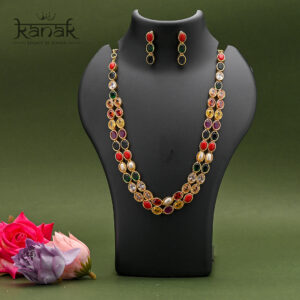royal radiance multicolor stone necklace set