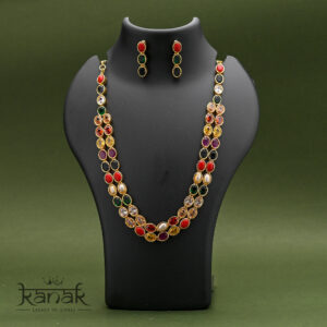royal radiance multicolor stone necklace set