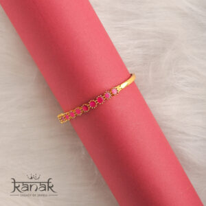 radiant ruby charm bangle | 24 carat gold plated