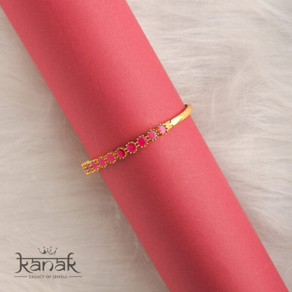 radiant ruby charm bangle | 24 carat gold plated