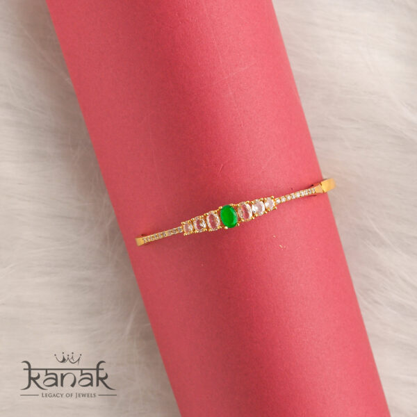 emerald grace open cuff bangle | 24 carat gold plated