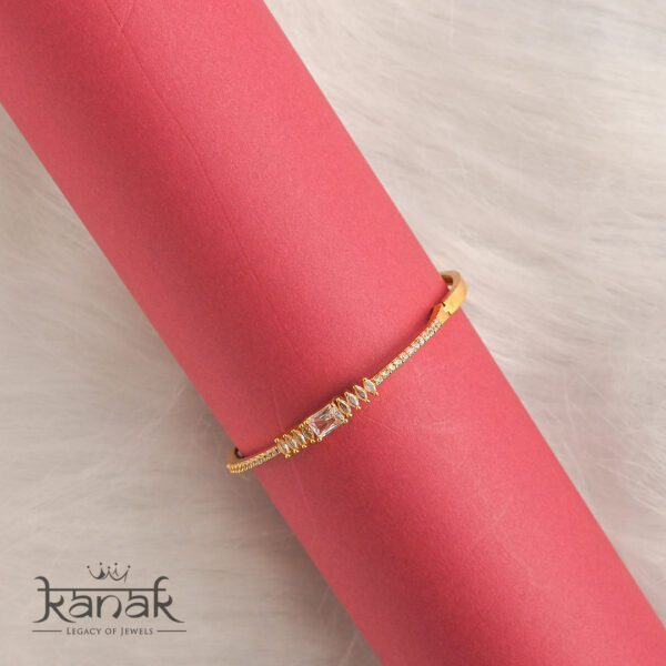 timeless sparkle: 24k gold plated open bangle