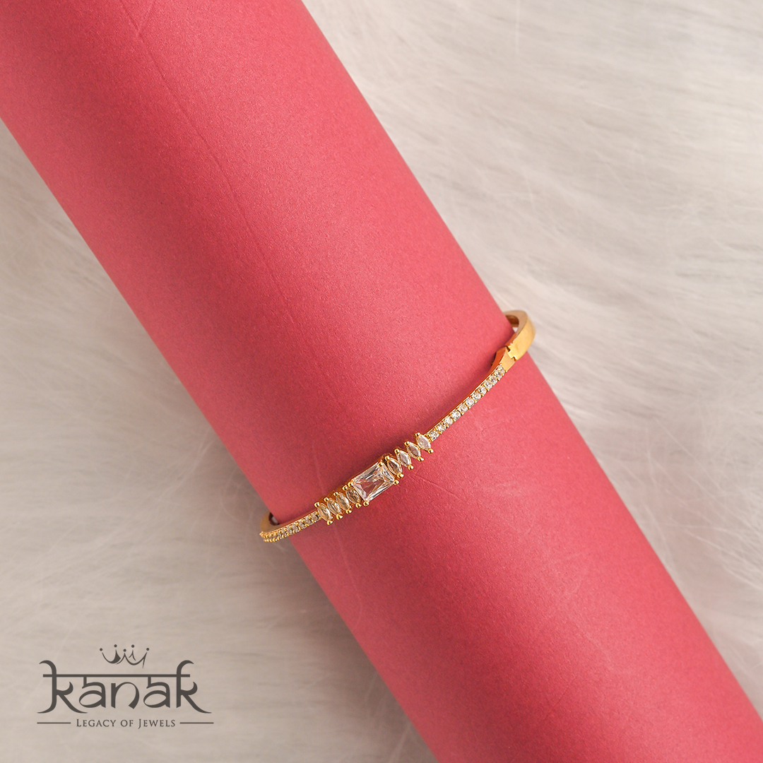 Timeless Sparkle: 24K Gold Plated Open Bangle timeless sparkle: 24k gold plated open bangle