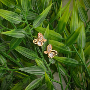 “whimsical elegance in 24k gold: the butterfly studs that sparkle with grace”