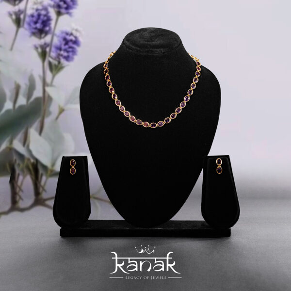 amethyst grace 24k gold necklace set