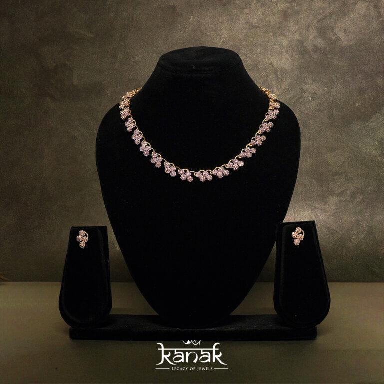 diamond blossom necklace set