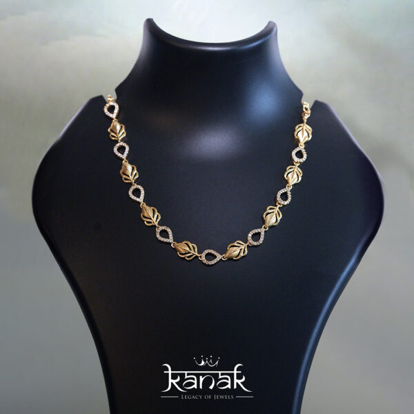 golden leaf diamond necklace