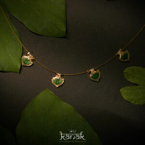 Emerald Leaf Charm Gold Necklace emerald leaf charm gold necklace