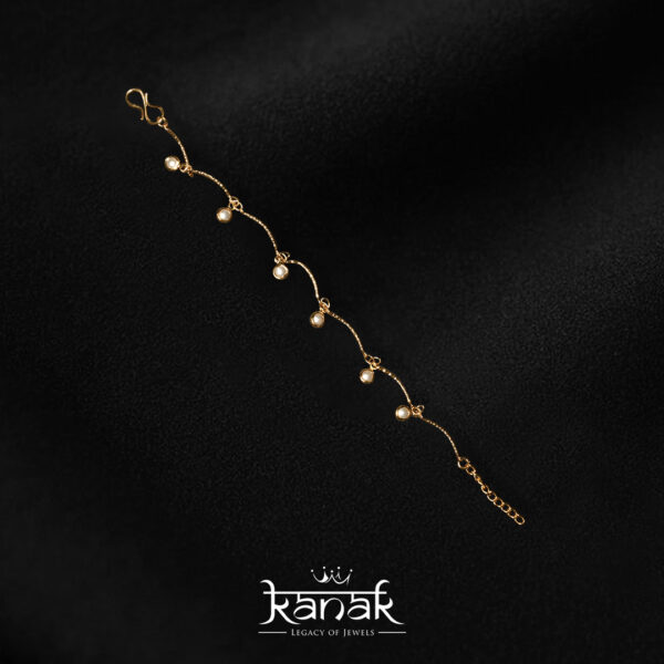 golden pearl drop bracelet